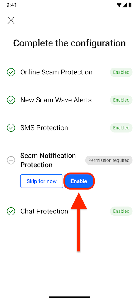 Protecție împotriva notificărilor de înșelătorie - configurați Scam Copilot Android